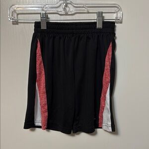 Reebok Black Athletic Shorts with Red and White Stripes Size 6